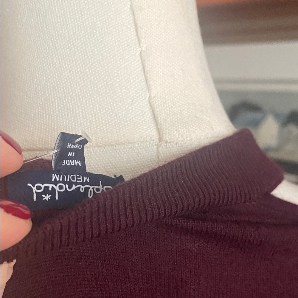Splendid Burgundy Cold Shoulder Sweater Medium EUC - Picture 8 of 8